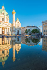 Wien Karlskirche Wasserspiegelung