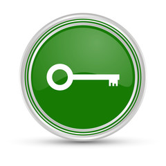 Grüner Button - Schlüssel - retro