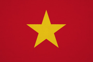 Vietnam flag with fabric texture
