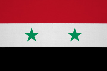 Syria flag with fabric texture