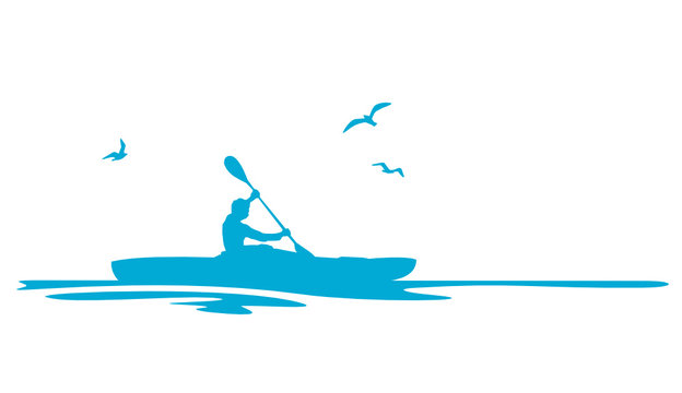 Silhouette Paddelboot