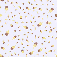 Ice cream pattern. Seamless background.Vector illustration, a flat design./Ice cream seamless pattern.