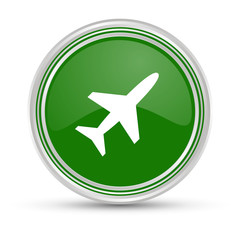 Gr&uuml;ner Button - Flugzeug