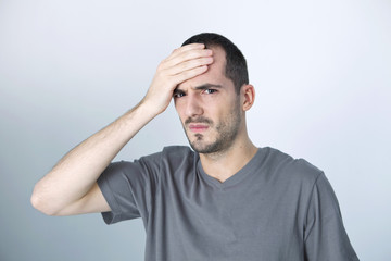 Man with a migraine