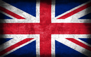 Great Britain flag with grunge metal texture