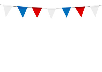Russian flag festive bunting against. Party background with flag