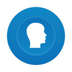 Runder 3D Button - Kopf im Profil