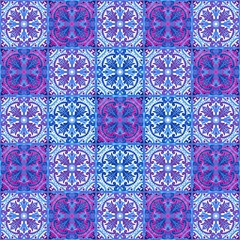 Portuguese azulejo tiles. Blue and white gorgeous seamless patterns. For scrapbooking, wallpaper, cases for smartphones, web background, print, surface texture, pillows, towels, linens bags T-shirts