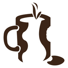 Isolated abstract coffee mug logo, Vector illustration