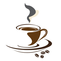 Isolated abstract coffee mug logo, Vector illustration