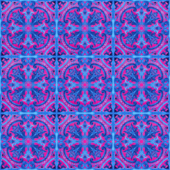 Portuguese azulejo tiles. Blue and white gorgeous seamless patterns. For scrapbooking, wallpaper, cases for smartphones, web background, print, surface texture, pillows, towels, linens bags T-shirts
