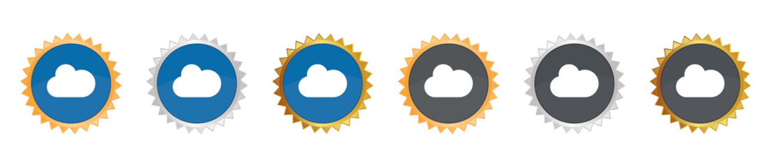 Wolke - Cloud-Speicher - Gezacktes Button-Set