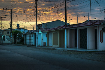 Fototapeta na wymiar Guayaquil Sunset Urban Scene