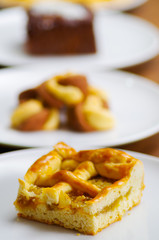 Delicious homemade pineapple cake over a white plate