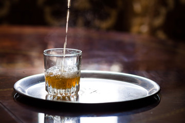 view of a moroccan traditional tea on a table