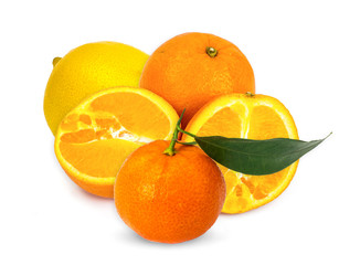 Juicy ripe sweet orange, cut in half