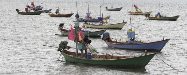 Obraz premium Fishing boat, fishing boat, coast.