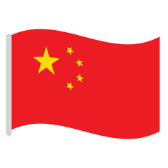 Isolated Chinese flag on a white background, Vector illustration