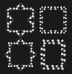 Set of frames with vines in vintage style.