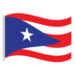 Isolated flag of Puerto Rico, Vector illustration