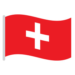 Isolated Swiss flag on a white background, Vector illustration