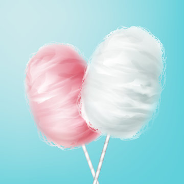 Pink, white cotton candy
