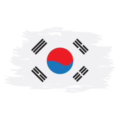 Isolated grunge textured South Korean flag, Vector illustration