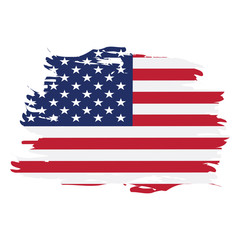Isolated grunge textured American flag, Vector illustration