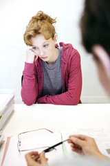 Woman in consultation, dialogue