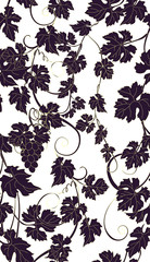 Vector repeating pattern with vines in vintage style. - 158917903