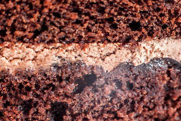 texture of dark chocolate with layer cream