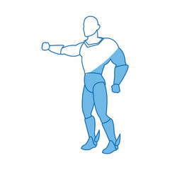 Fototapeta na wymiar superhero wearing suit cape boots default image vector illustration