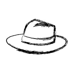 hat for men elegance with ribbon accessory icon vector illustration