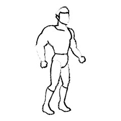 superhero wearing suit cape boots default image vector illustration