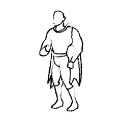 Fototapeta na wymiar superhero wearing suit cape boots default image vector illustration