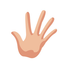 hand man palm showing five finger gesture image vector illustration