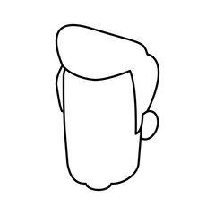 head man male avatar character hair style vector illustration