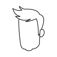 head man male avatar character hair style vector illustration