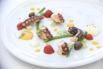 lunch, tentacle, dish, fish, food, greek, grilled