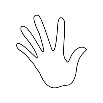hand man palm showing five finger gesture image vector illustration