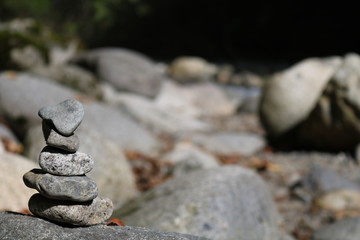Fototapeta na wymiar Steine und Flüsse in der Natur