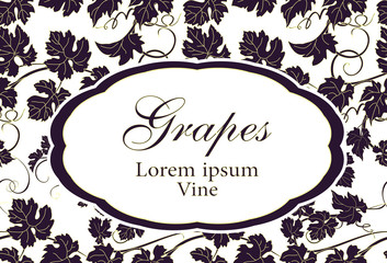 Vector background with vines in vintage style.