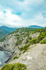 Fototapeta na wymiar On Cape Kapchik, mountain Koba-Kaya, Crimea