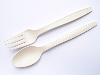 bio plastic spoon and fork