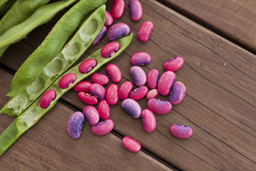 Scarlett runner beans on table