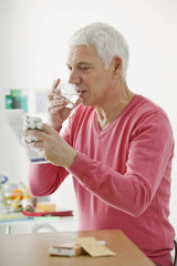 Fototapeta na wymiar Cholesterol treatment, elderly