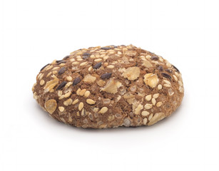 Dietary oatmeal cookies on a white background