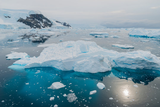 Beautiful and colorful ice floe in the Weddell Sea, Antarctica