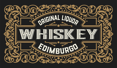 Vintage label for whiskey packing