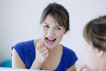 Woman with toothache